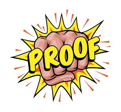 PROOF Comic Book Pop Art Starburst Fist Graphic Stock Illustration