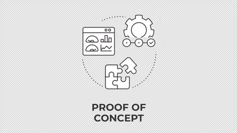 Proof of concept animated line concept icon Stock Footage 345258459
