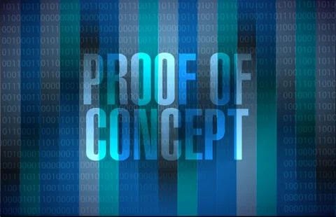 Proof of concept binary sign concept Stockillustratie