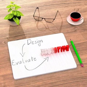 Proof of concept from design sketching to real prototype Stock Illustration