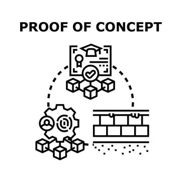 Proof of concept development process illustration Stock Illustration