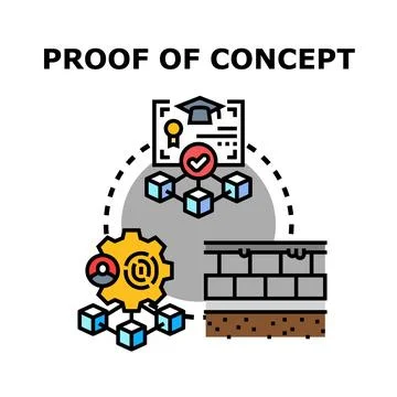 Proof of concept development process illustration Stock Illustration