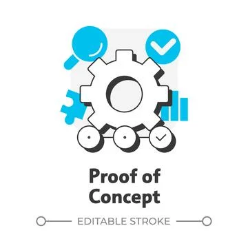 Proof of concept flat outline concept icon Stock Illustration