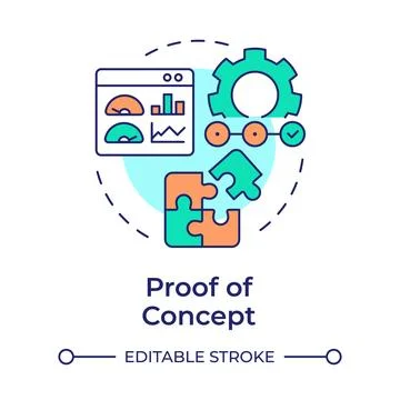 Proof of concept multi color concept icon Stock Illustration