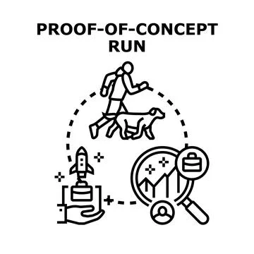 Proof of concept run validating business ideas Stock Illustration
