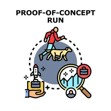 Proof of concept run validating business ideas Stock Illustration