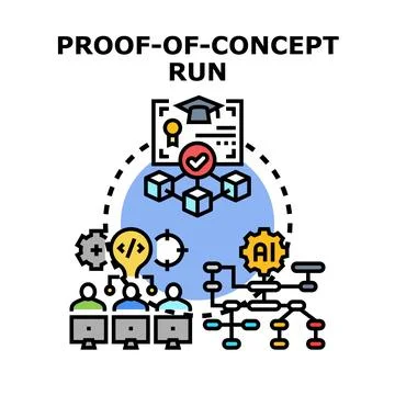 Proof of concept run validating an innovative solution Illustrazione stock