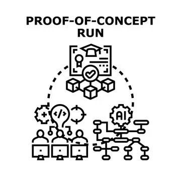 Proof of concept run validating an innovative solution Stock Illustration