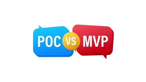 Proof of Concept vs Minimum Viable Product comparison on white and green screen Stock-Footage 312859115