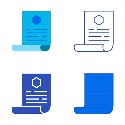 Proof of ownership icon set Stock Illustration
