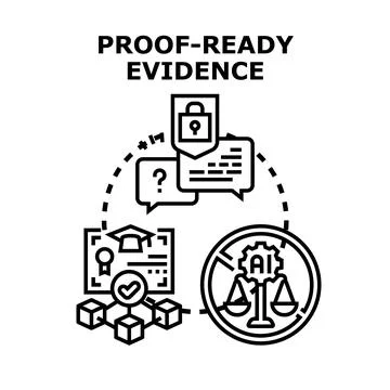Proof ready evidence concept illustrating legal digital verification イラスト素材