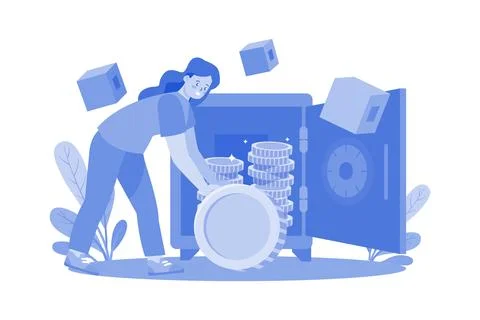 Proof Of Stake Illustration concept on white background Stock Illustration