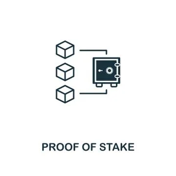 Proof Of Stake outline icon. Thin line style design from blockchain icons Stock Illustration