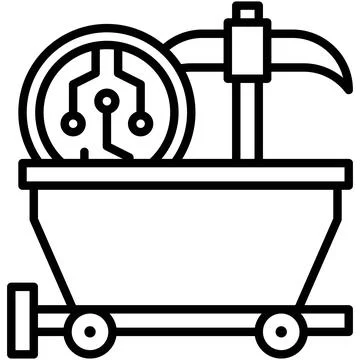 Proof of work icon, Blockchain related vector illustration Stock Illustration