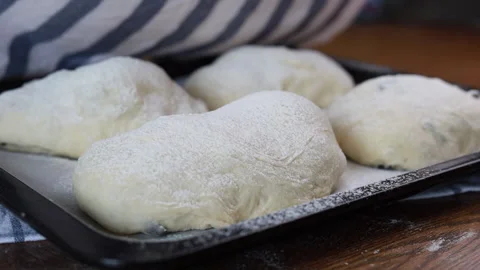 Proofing dough in room temperature Stock Footage 160145782