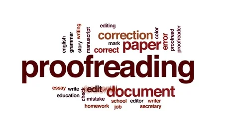 Proofreading animated word cloud, text design animation. Video stock 80221282