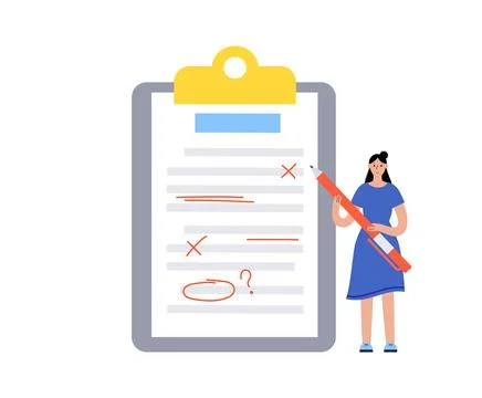 Proofreading cartoon character Ilustração Stock