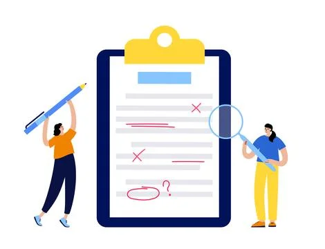 Proofreading cartoon character Ilustração Stock