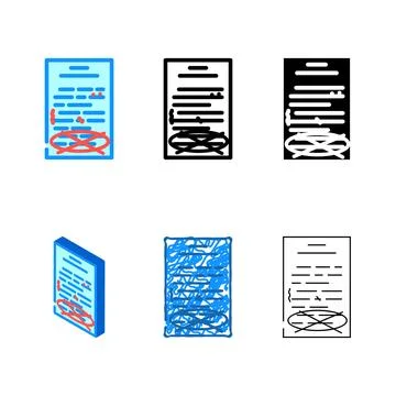 Proofreading diversity text technical writer color icon vector Illustrazione stock