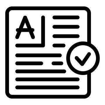 Proofreading document showing approved content with check mark icon イラスト素材