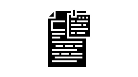 Proofreading text technical writer glyph icon animation Stock Footage 326152620