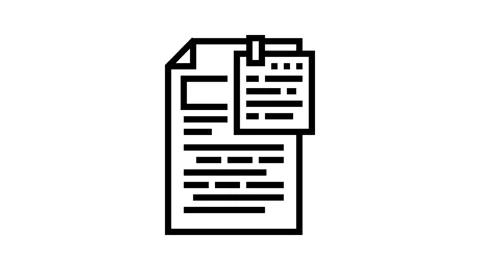 Proofreading text technical writer line icon animation Video stock 326131876