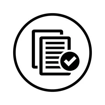 Proofreading, work sheet icon. Black vector design. Stock Illustration