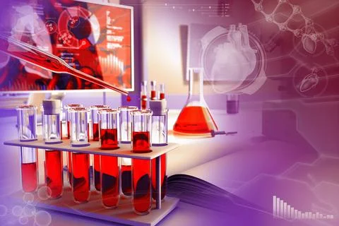 Proofs in biotechnology facility - blood analysis Stock Illustration