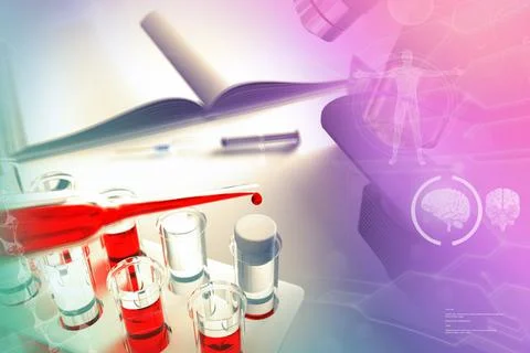 Proofs in office - blood sample dna test for basophils or potassium Stock Illustration