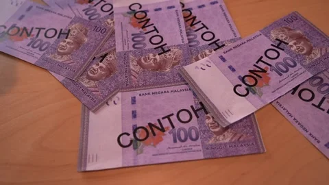 Prop money dropped on table Stock Footage 295103673