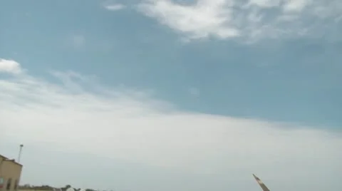 Prop Plane in Sun - Panned Video stock 12600413