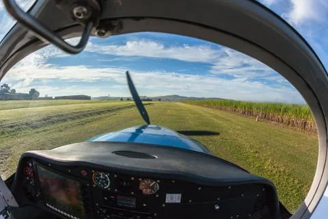 Prop Plane Take Off Inside Out Grass Stock Photos