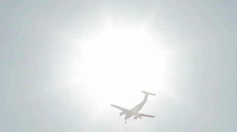 Prop Plane Through Sun HD Stock Footage 701350
