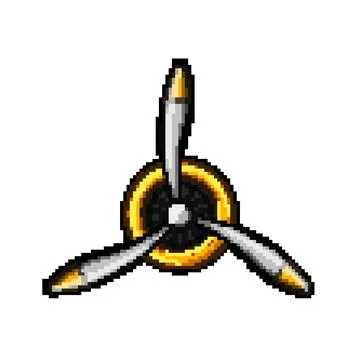 Prop propeller pixel art vector illustration Ilustração Stock