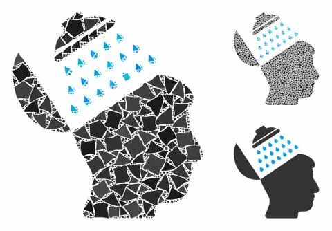 Propaganda brain shower Composition Icon of Rough Pieces Illustrazione stock