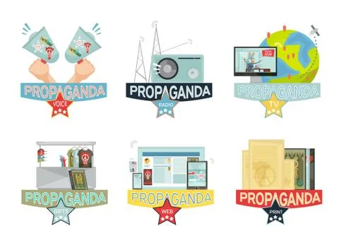 Propaganda Icons Set Illustrazione stock