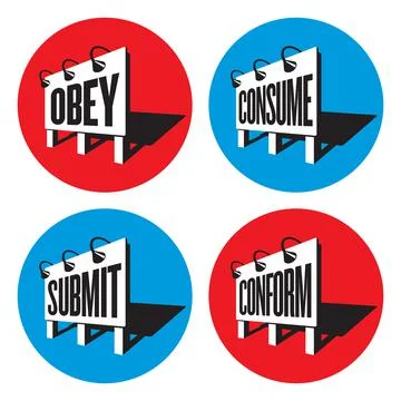 Propaganda Mind Control Signs Stock Illustration