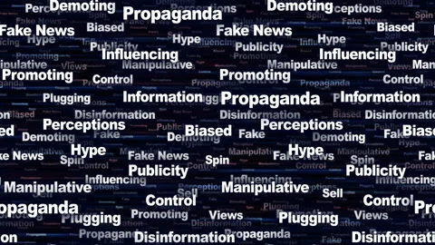 PROPAGANDA Seamless Endless Keywords Animation, Background, Loop Stock-Footage 322223961