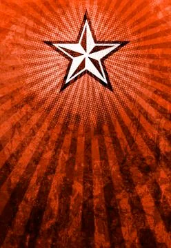 Propaganda star red light rays background Stock Illustration