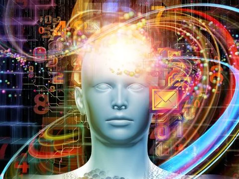 Propagation of Digital Thoughts Stock Illustration