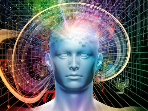 Propagation of Digital Thoughts Stock Illustration