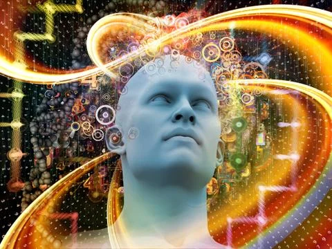 Propagation of Digital Thoughts Stock Illustration