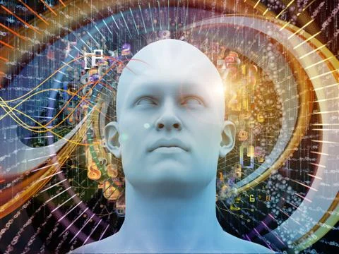 Propagation of Digital Thoughts Stock Illustration