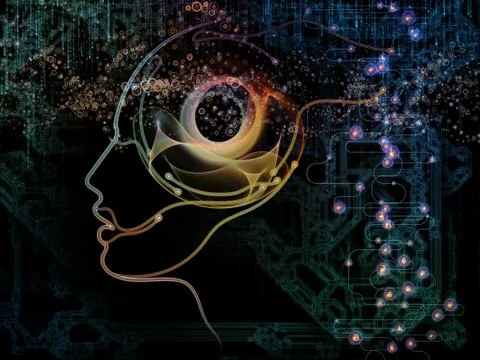 Propagation of Machine Consciousness Stock Illustration