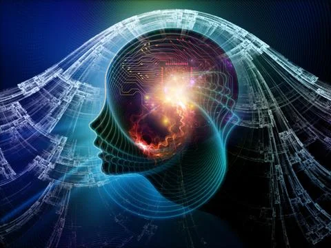 Propagation of Machine Consciousness Stock Illustration