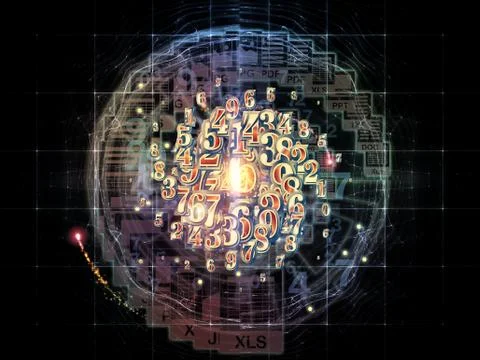 Propagation of Numbers Stock Illustration