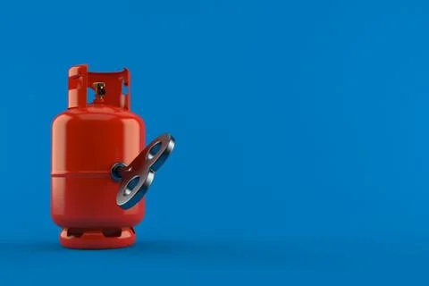 Propane bottle with clockwork key Illustrazione stock