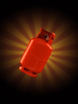 Propane bottle on rays background Stockillustratie