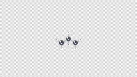 Propane C3H8 Ball And Stick Model Animation Clean No Text Alpha 4K 動画素材 339310230