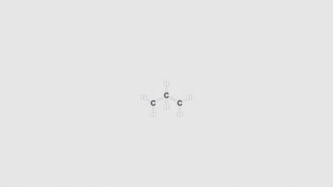 Propane C3H8 Lewis Structure Animation Clean No Text Alpha 4K Vídeo Stock 339310234
